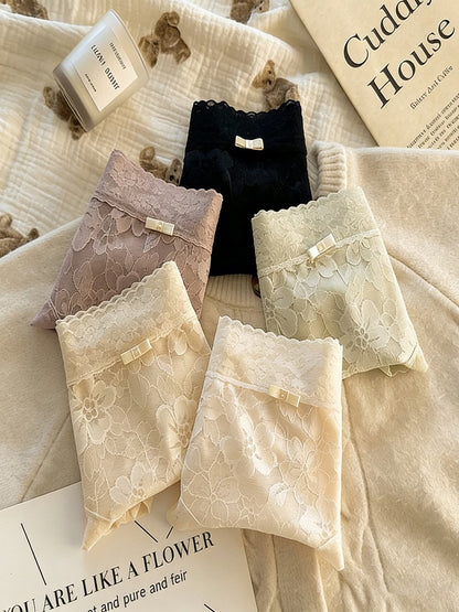 Luxury Lace Boyshort Panty Set – Soft Sheer Comfort (Pack of 5)