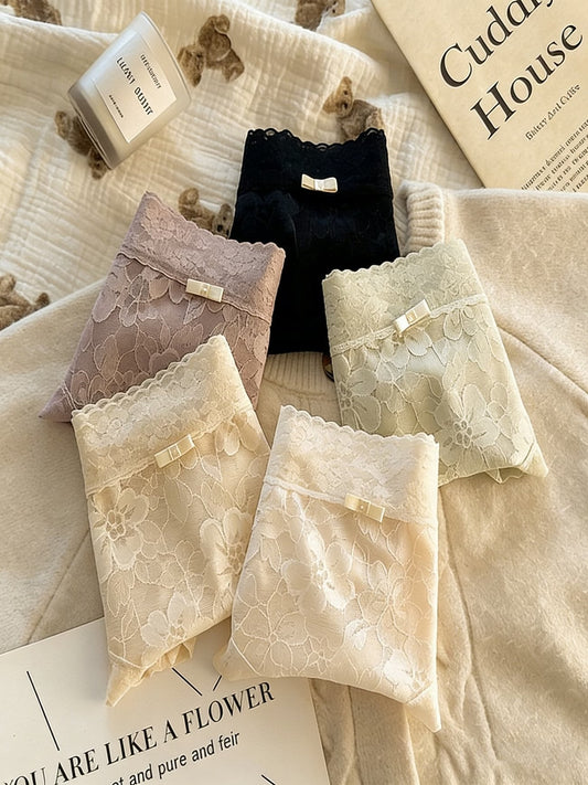 Luxury Lace Boyshort Panty Set – Soft Sheer Comfort (Pack of 5)