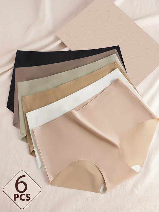 Second-Skin Seamless Panties – Ultra-Soft, Breathable Stretch Comfort | Invisible Daily Wear (6-Pack)