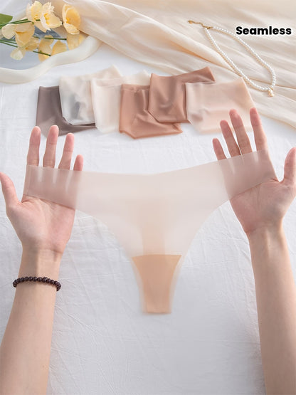 AirSkin Seamless Thong Panties – Ultra Invisible | Second-Skin Feel (4 PCS Pack)