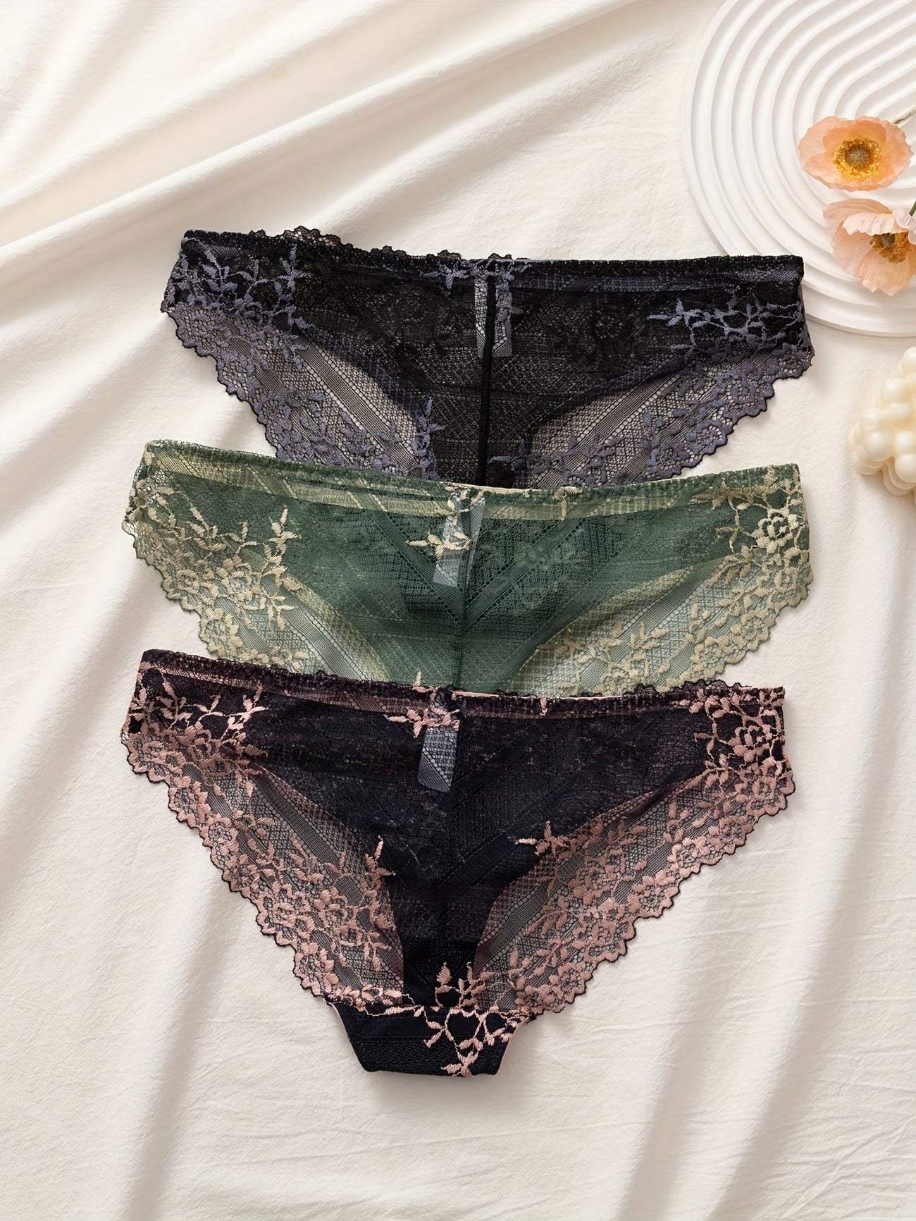 LaceLux Premium Panties – Breathable Comfort, Soft Stretch & Elegant Second-Skin Fit (PACK OF 3)