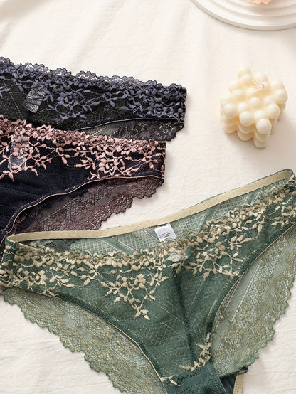 LaceLux Premium Panties – Breathable Comfort, Soft Stretch & Elegant Second-Skin Fit (PACK OF 3)