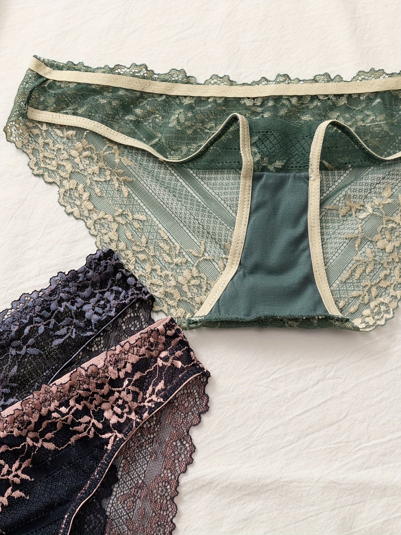 LaceLux Premium Panties – Breathable Comfort, Soft Stretch & Elegant Second-Skin Fit (PACK OF 3)