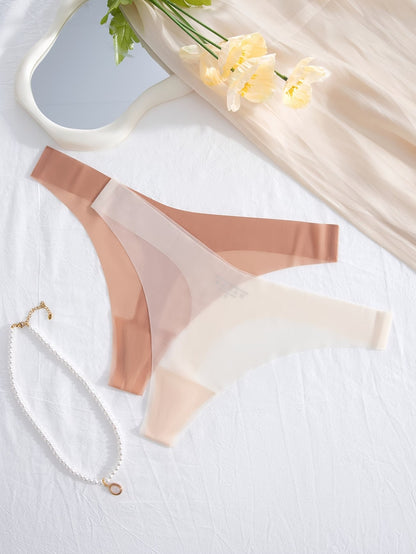 AirSkin Seamless Thong Panties – Ultra Invisible | Second-Skin Feel (4 PCS Pack)