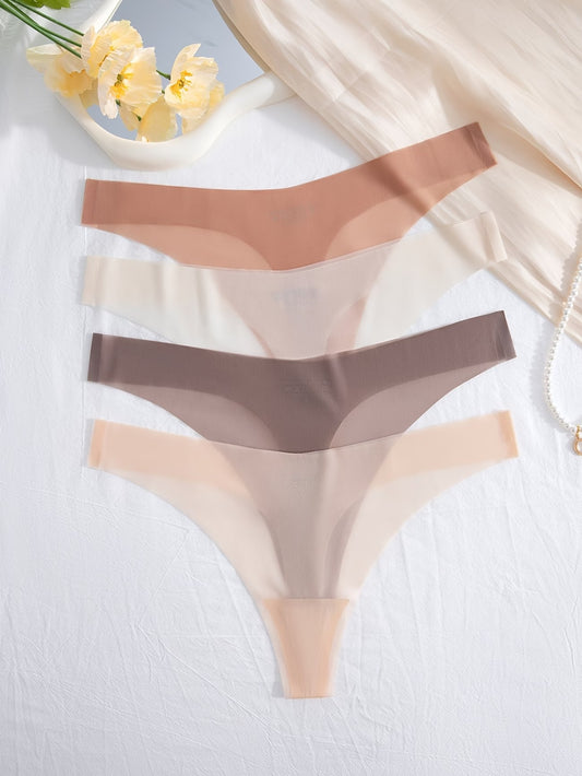 AirSkin Seamless Thong Panties – Ultra Invisible | Second-Skin Feel (4 PCS Pack)