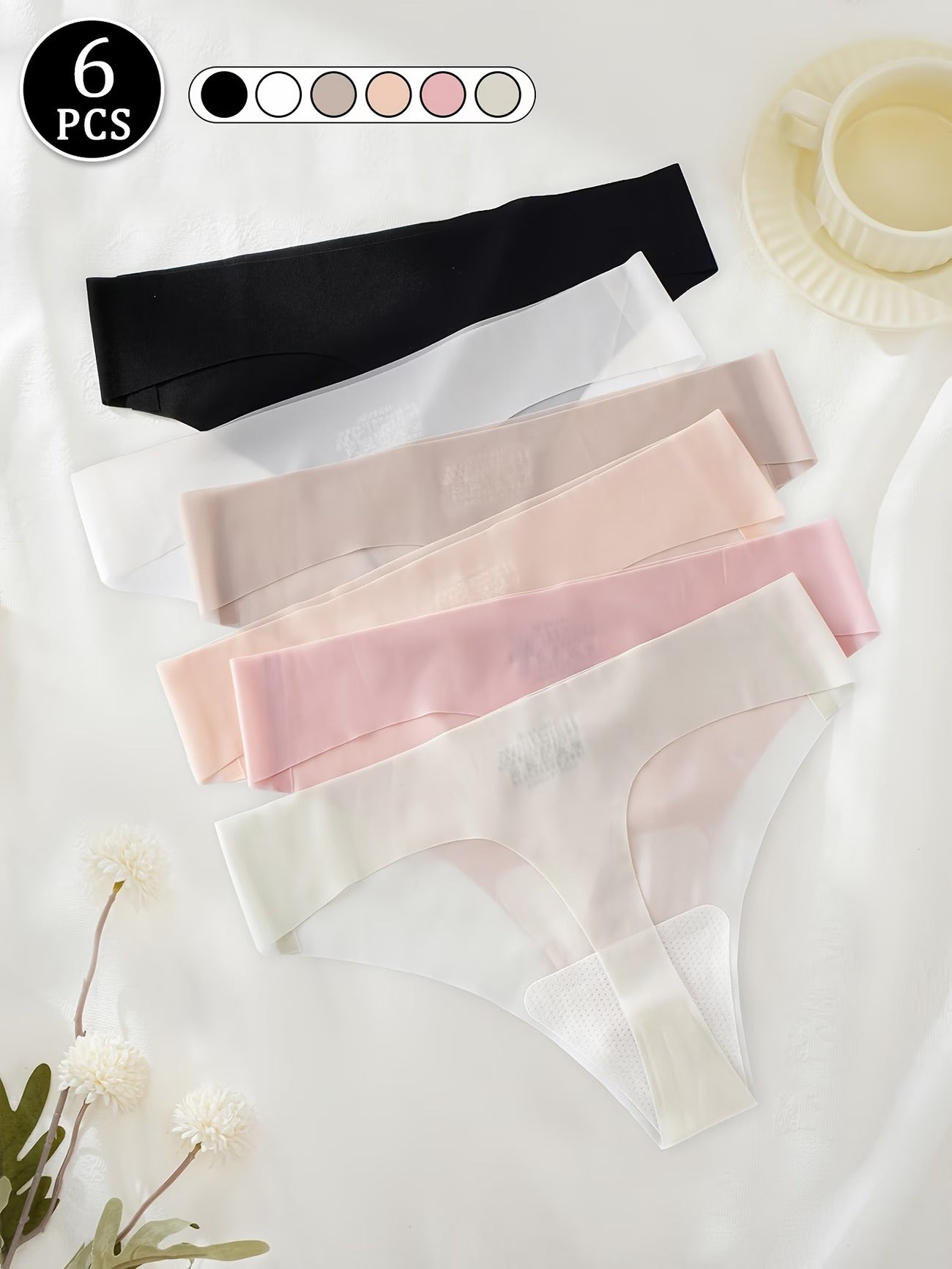 UltraSoft Seamless Panties – Breathable Comfort Stretch | No-Show Everyday Essentials (6 PCS Pack)
