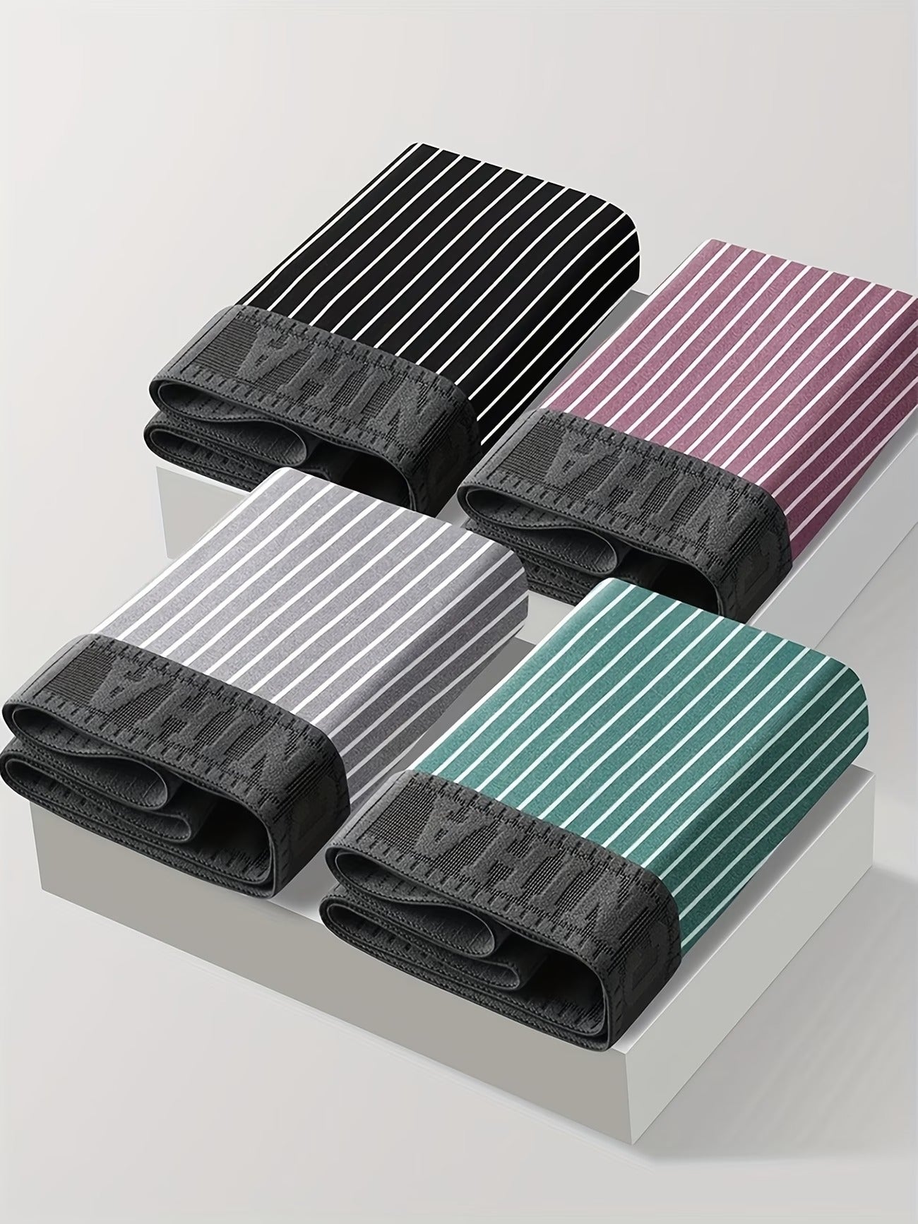 UltraSoft Striped Boxer Briefs – Breathable Stretch Comfort Everyday Innerwear (PACK OF 4)