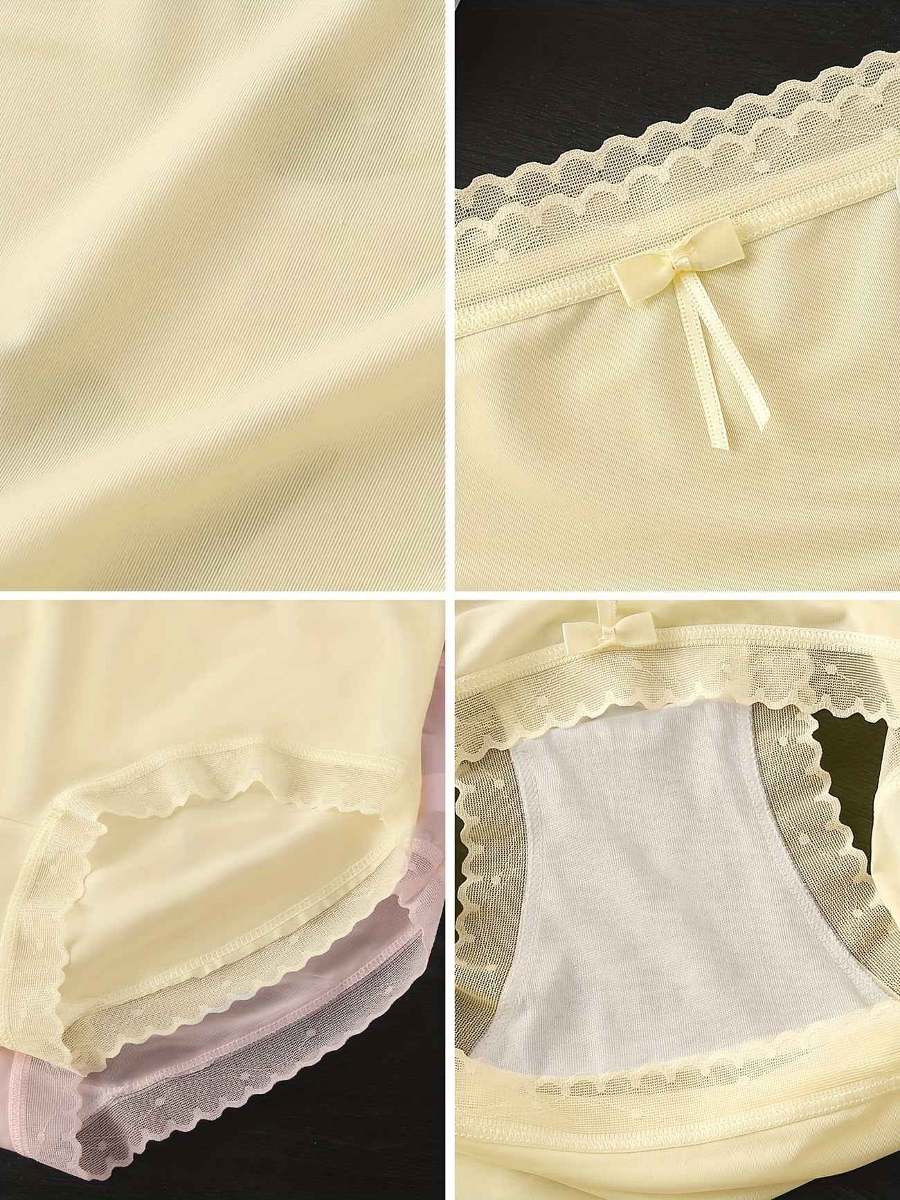 Luxe Lace Trim Panties – Breathable Soft Stretch | Elegant Everyday Comfort (5 PCS Pack)