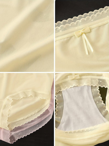 Luxe Lace Trim Panties – Breathable Soft Stretch | Elegant Everyday Comfort (5 PCS Pack)