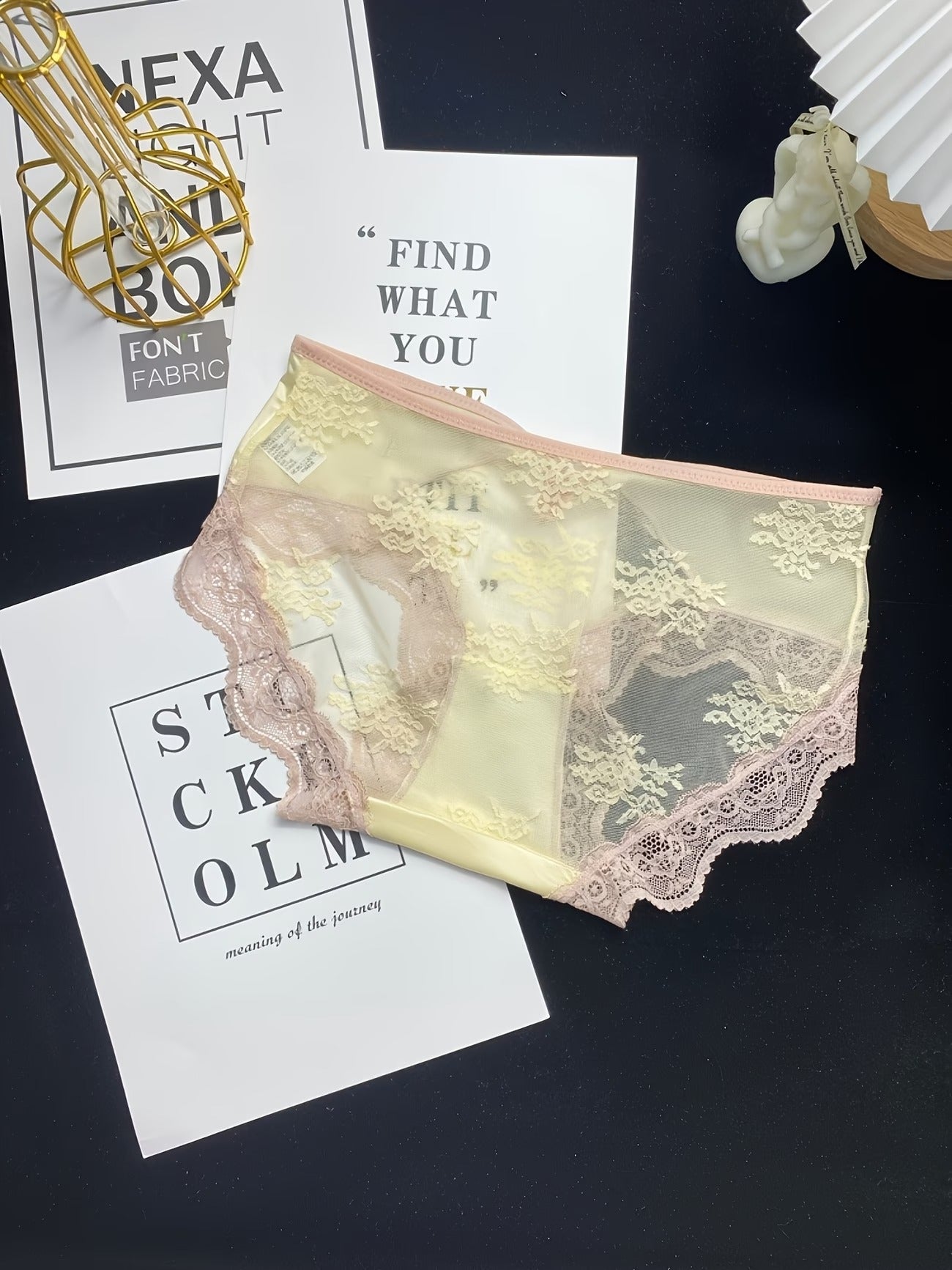 Pastel Sheer Lace Panties – Ultra Soft Floral Mesh (Pack of 3)