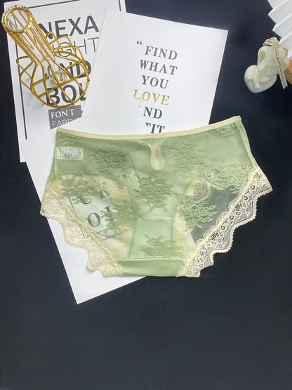 Pastel Sheer Lace Panties – Ultra Soft Floral Mesh (Pack of 3)