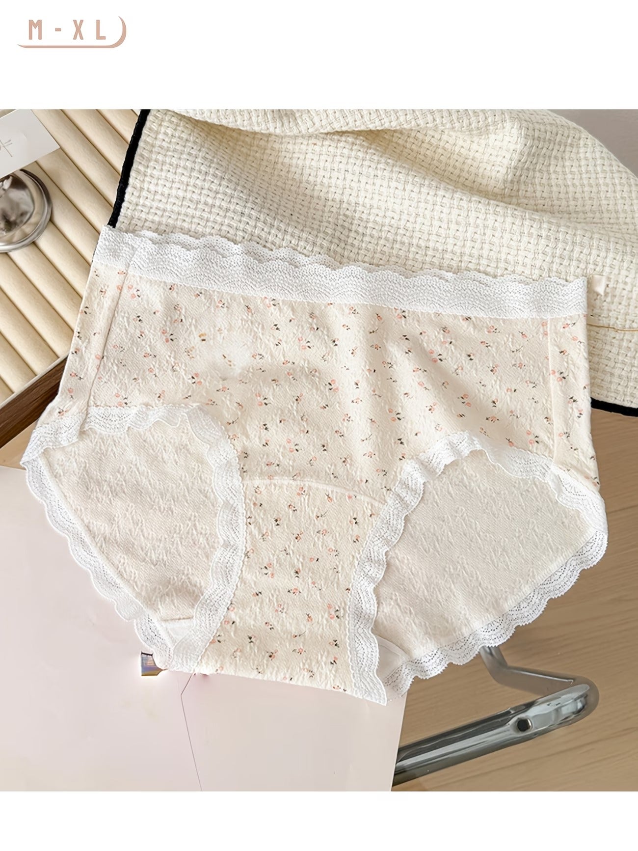 SoftBloom Cotton Panties – Breathable Floral Comfort Stretch | Lace Trim Everyday Essentials (6 PCS Pack)