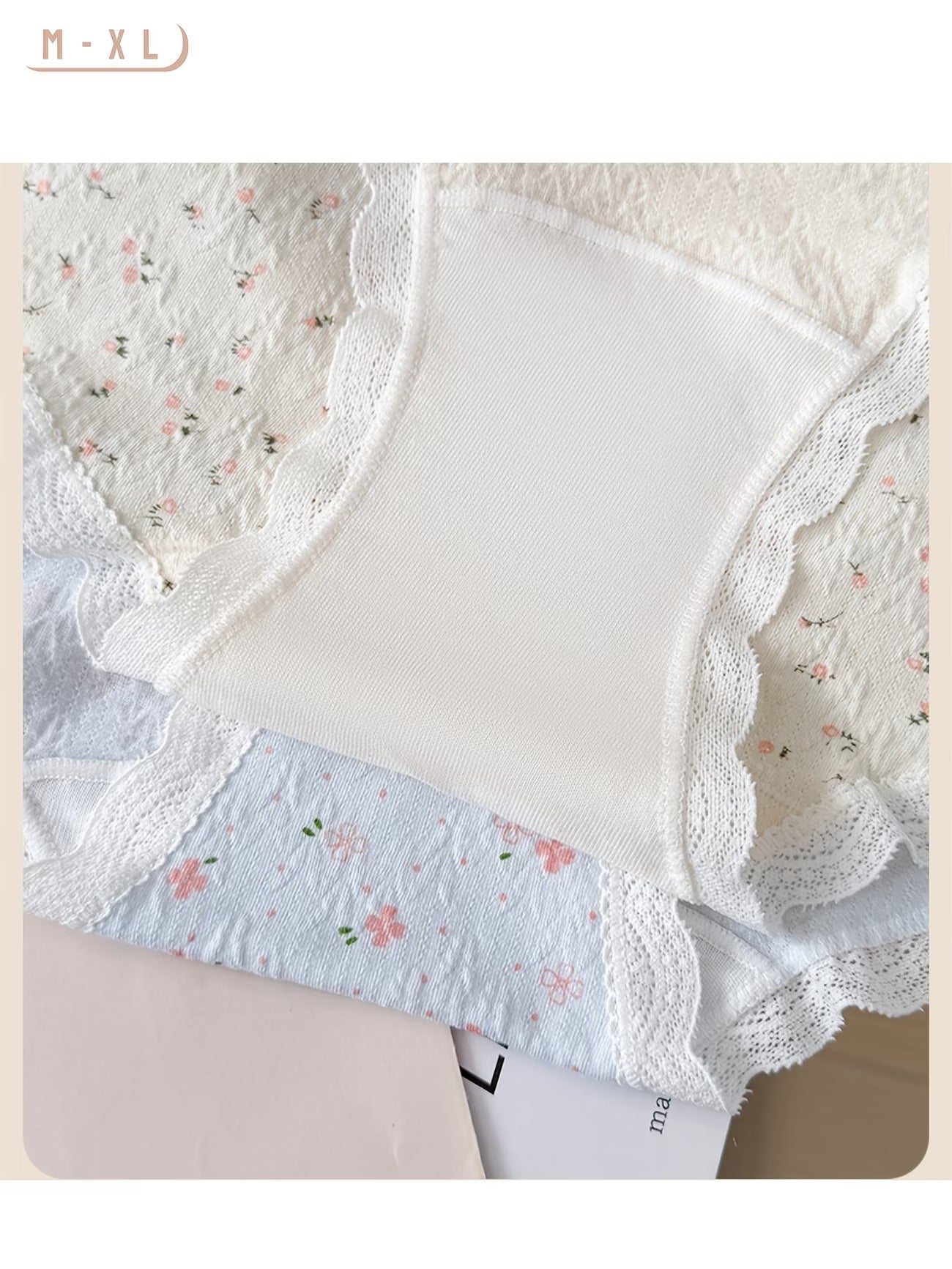 SoftBloom Cotton Panties – Breathable Floral Comfort Stretch | Lace Trim Everyday Essentials (6 PCS Pack)