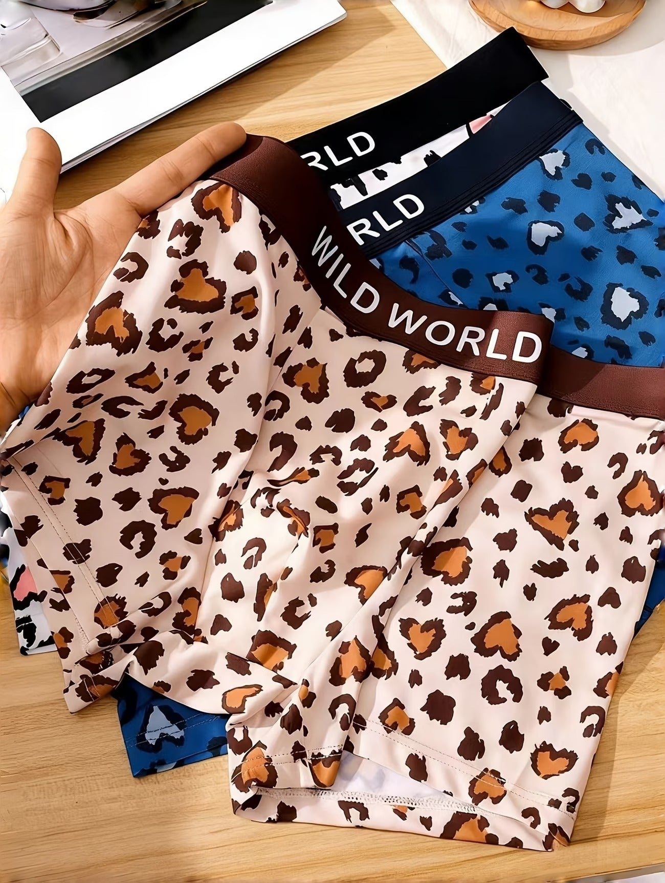 Men’s Leopard Print Boxer Briefs – Soft Stretch Breathable Stylish Innerwear (3 Pack Combo)