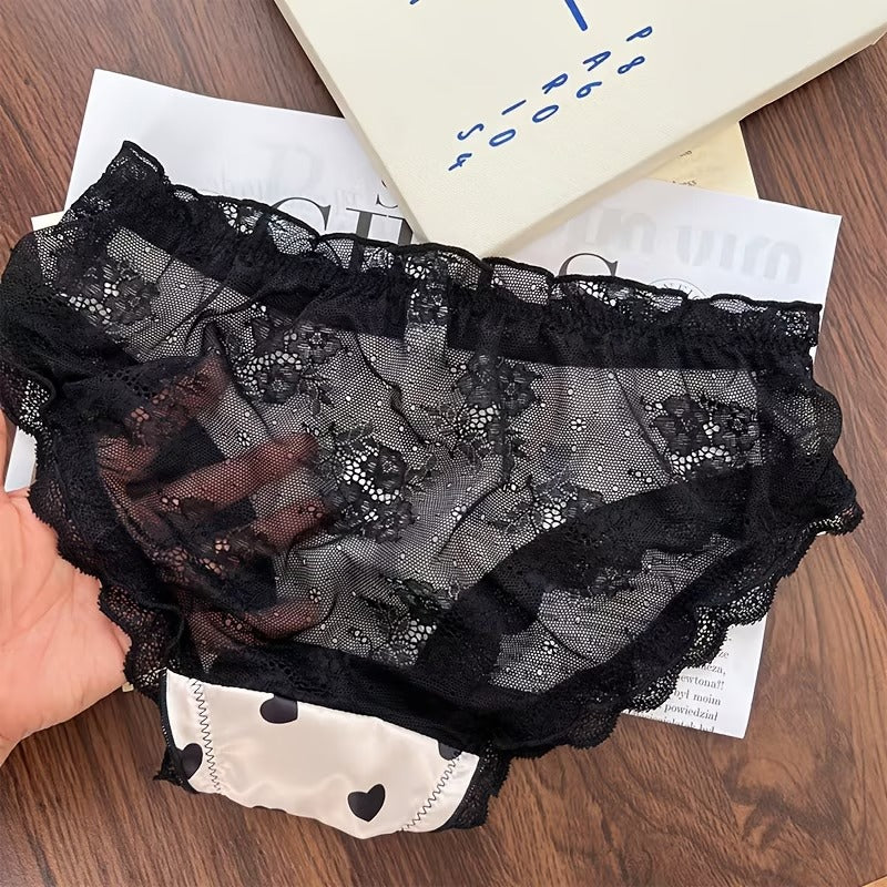 SilkLace Air Panties – Breathable Stretch Comfort with Semi-Sheer Elegance (PACK OF 3)