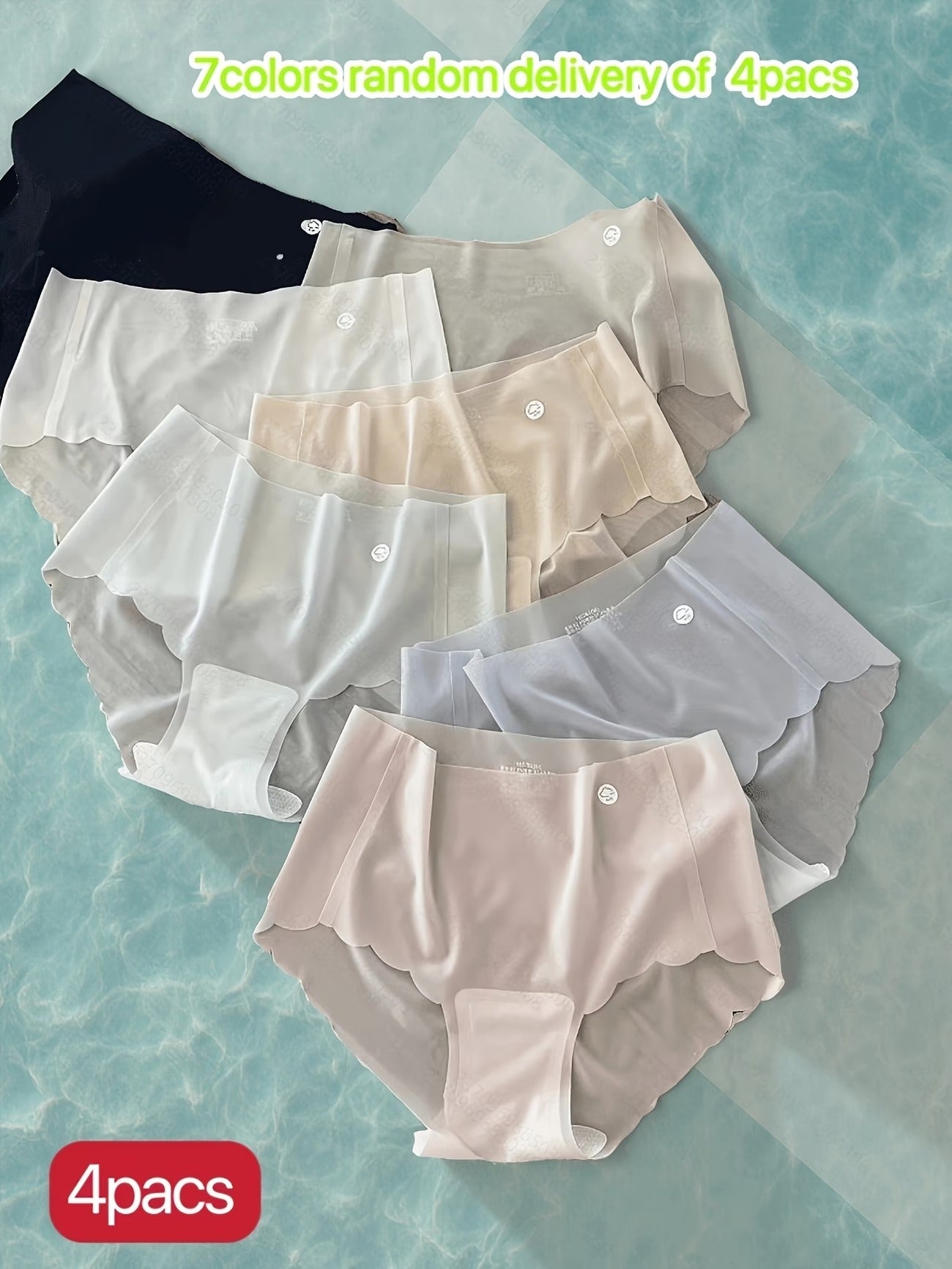 Ultra-Thin Seamless Comfort Panties – Breathable, Stretch Fit, Invisible Everyday Wear (4-Pack)
