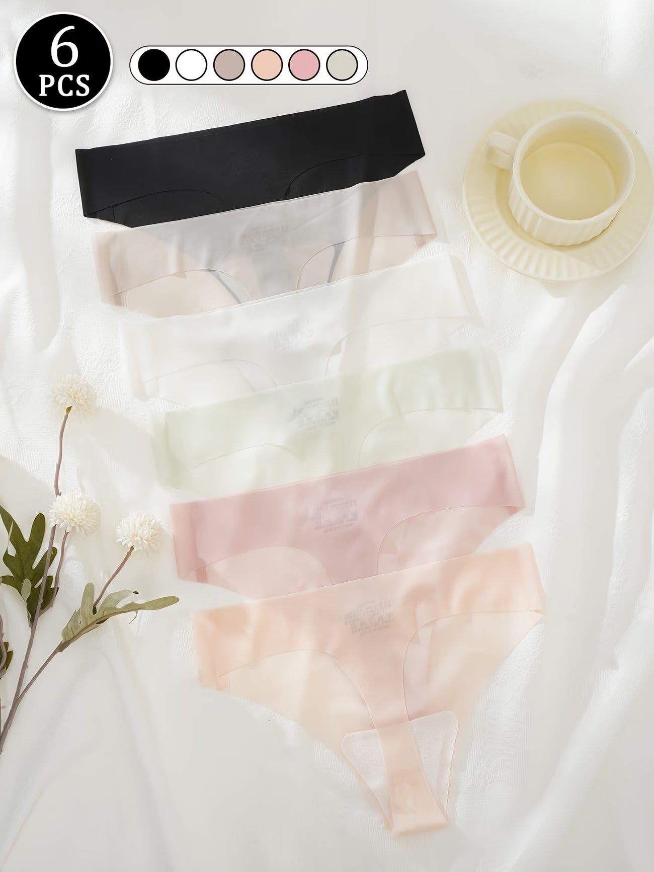 UltraSoft Seamless Panties – Breathable Comfort Stretch | No-Show Everyday Essentials (6 PCS Pack)