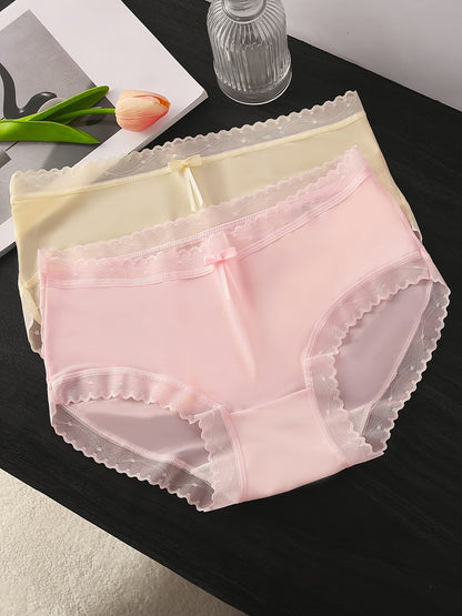 Luxe Lace Trim Panties – Breathable Soft Stretch | Elegant Everyday Comfort (5 PCS Pack)