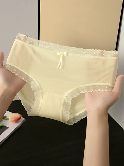 Luxe Lace Trim Panties – Breathable Soft Stretch | Elegant Everyday Comfort (5 PCS Pack)