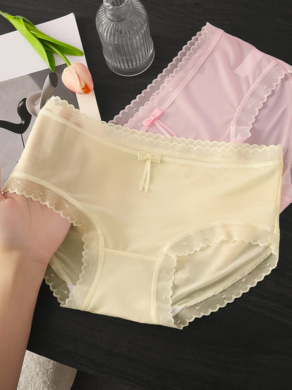 Luxe Lace Trim Panties – Breathable Soft Stretch | Elegant Everyday Comfort (5 PCS Pack)