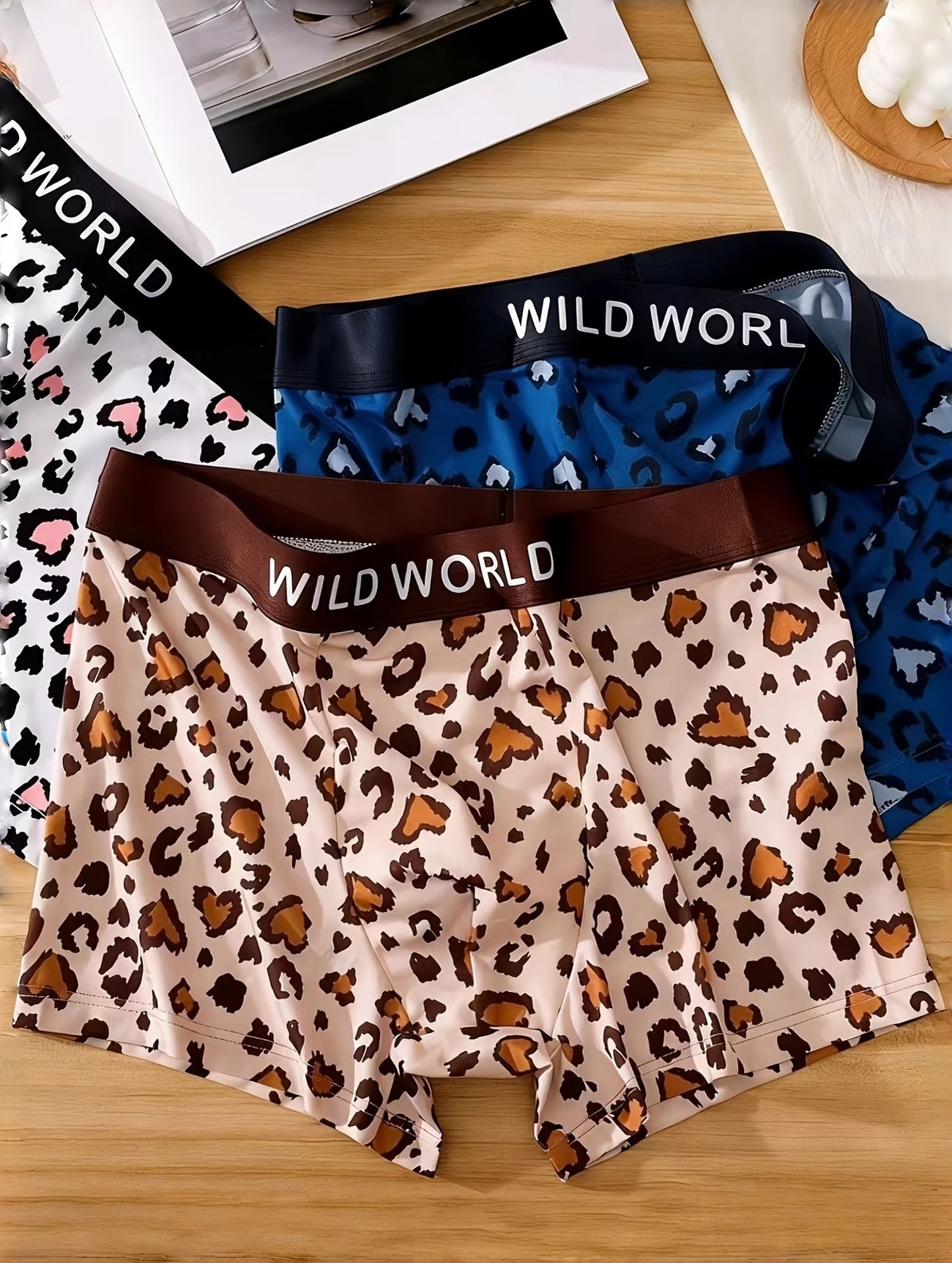 Men’s Leopard Print Boxer Briefs – Soft Stretch Breathable Stylish Innerwear (3 Pack Combo)