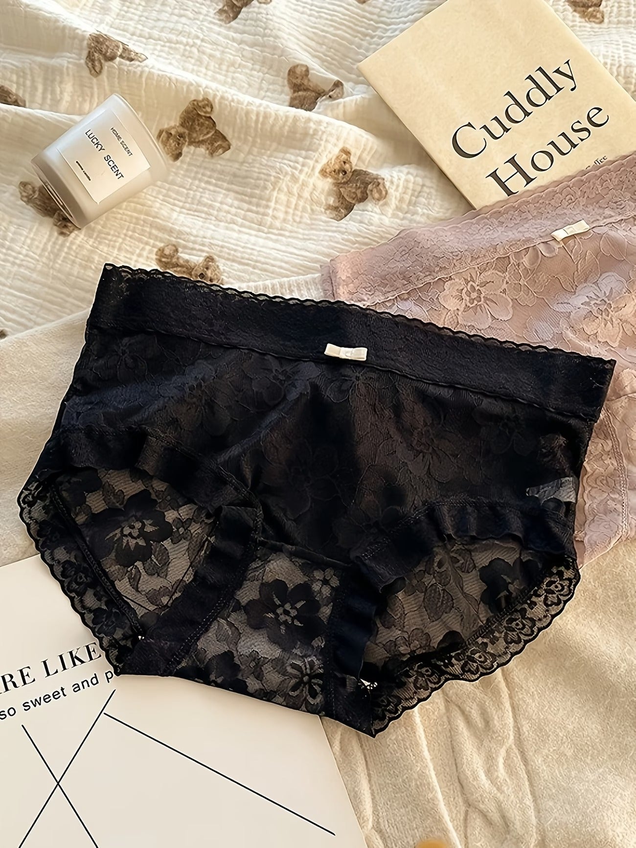 Luxury Lace Boyshort Panty Set – Soft Sheer Comfort (Pack of 5)