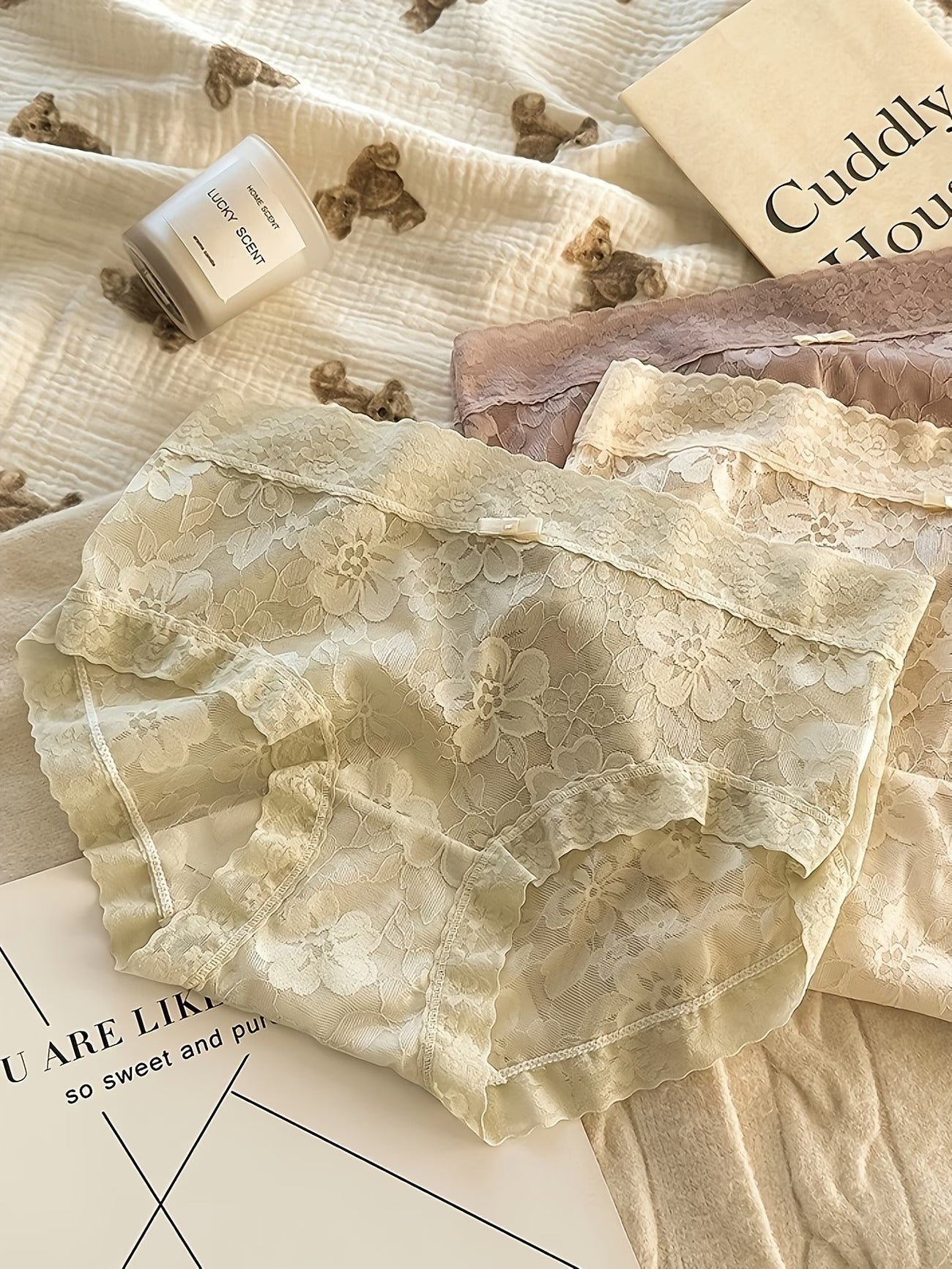 Luxury Lace Boyshort Panty Set – Soft Sheer Comfort (Pack of 5)