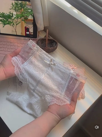 Elegant Sheer Lace Boyshort Panties – Premium Soft Stretch (Pack of 3)