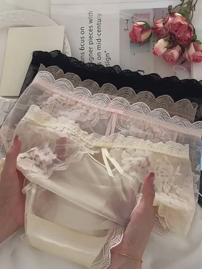 Sheer Lace Comfort Panties – Ultra Soft Breathable Elegance | Premium (4PCS Set)Product
