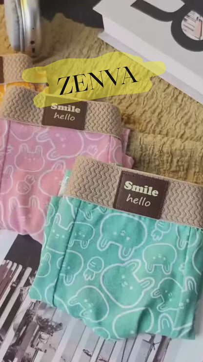 ZENVA Premium Sage Green Bunny Print Boxer Briefs for Men | Ultra-Soft Stretch | Breathable Everyday Underwear (PACK OF 3)