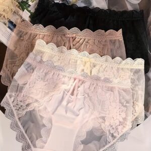 Luxe Sheer Lace Mid-Waist Panty – Soft Comfort Elegance
