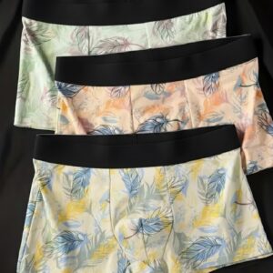 Luxury Feather Print Trunks – Breathable Cotton Comfort Fit | PACK OF 3