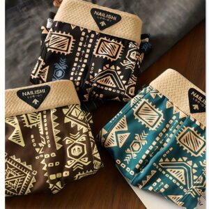 Men’s Premium Printed Cotton Trunks (Pack of 3) – Ethnic Design, Soft Stretch & Breathable Comfort