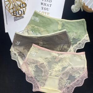 Soft Mesh Lace Bikini Panties for Women – Comfortable Fit | PACK OF 3